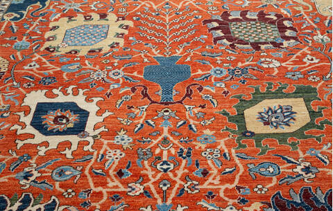 Chobi Orange Hand Knotted 82 X 911 Area Rug 700-157707 Image 5