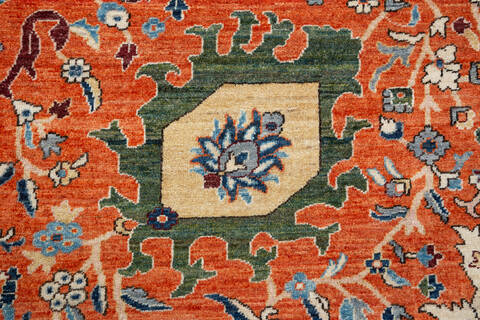 Chobi Orange Hand Knotted 82 X 911 Area Rug 700-157707 Image 6