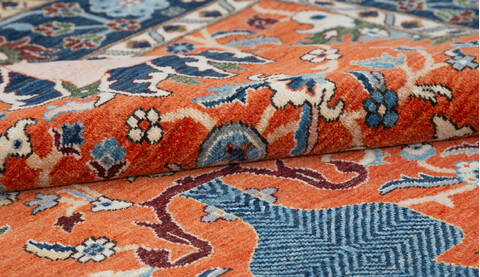 Chobi Orange Hand Knotted 82 X 911 Area Rug 700-157707 Image 7