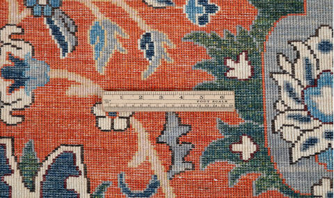 Chobi Orange Hand Knotted 82 X 911 Area Rug 700-157707 Image 8