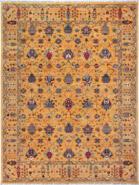 Chobi Yellow Hand Knotted 9'1" X 12'0"  Area Rug 700-157708