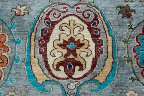 Chobi Grey Hand Knotted 81 X 96 Area Rug 700-157709 Image 6