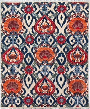 Afghan Chobi White Rectangle 8x10 ft Wool Carpet 157710