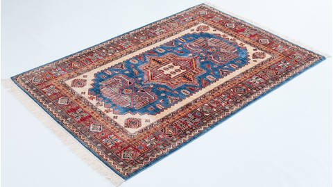 Kazak Blue Hand Knotted 41 X 60 Area Rug 700-157713 Image 2