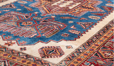 Kazak Blue Hand Knotted 41 X 60 Area Rug 700-157713 Image 3