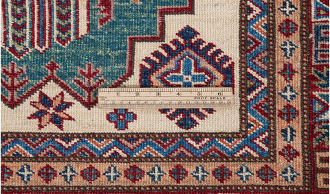 Kazak Green Hand Knotted 40 X 60 Area Rug 700-157714 Image 8