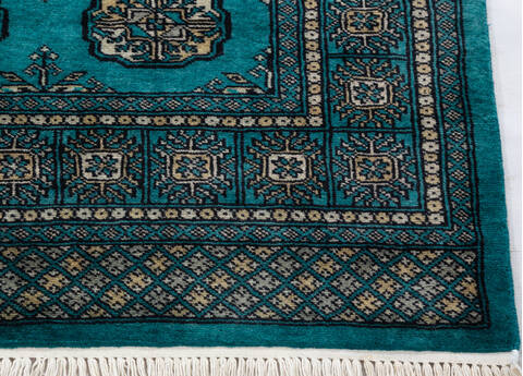 Bokhara Green Hand Knotted 42 X 62  Area Rug 700-157717 Image 4