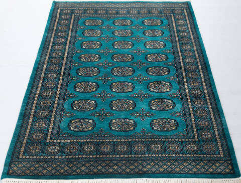 Bokhara Green Hand Knotted 42 X 62  Area Rug 700-157717 Image 1