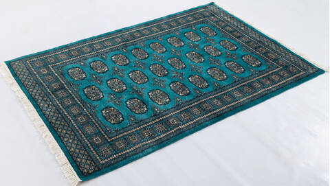 Bokhara Green Hand Knotted 42 X 62  Area Rug 700-157717 Image 2