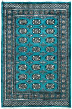 Bokhara Green Hand Knotted 4'2" X 6'2"  Area Rug 700-157717