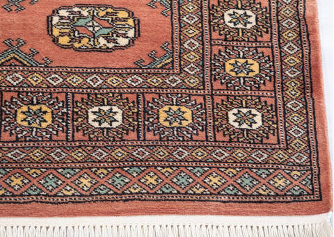 Bokhara Pink Hand Knotted 43 X 61 Area Rug 700-157718 Image 4