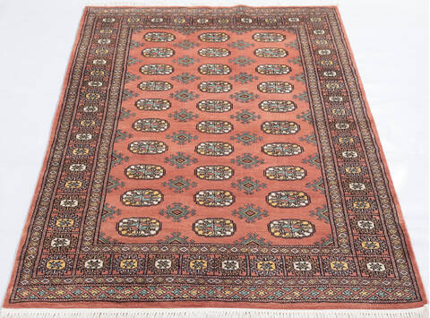 Bokhara Pink Hand Knotted 43 X 61  Area Rug 700-157718 Image 1