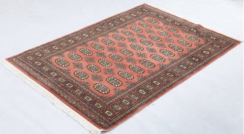 Bokhara Pink Hand Knotted 43 X 61  Area Rug 700-157718 Image 2