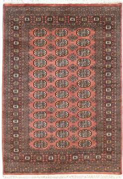 Bokhara Pink Hand Knotted 4'2" X 5'11"  Area Rug 700-157719