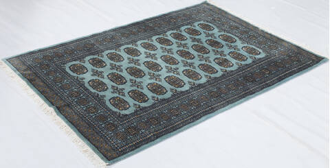 Bokhara Blue Hand Knotted 47 X 68  Area Rug 700-157721 Image 2
