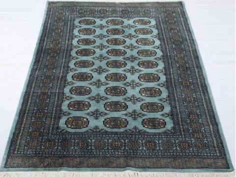Bokhara Blue Hand Knotted 47 X 68  Area Rug 700-157721 Image 1