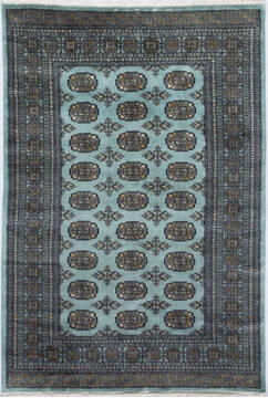 Bokhara Blue Hand Knotted 4'7" X 6'8"  Area Rug 700-157721