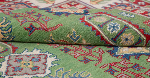 Kazak Green Hand Knotted 410 X 69 Area Rug 700-157723 Image 7