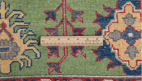 Kazak Green Hand Knotted 410 X 69 Area Rug 700-157723 Image 8