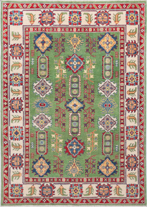 Kazak Green Hand Knotted 410 X 69 Area Rug 700-157723 Image 0