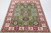 Kazak Green Hand Knotted 410 X 69 Area Rug 700-157723 Thumb 1