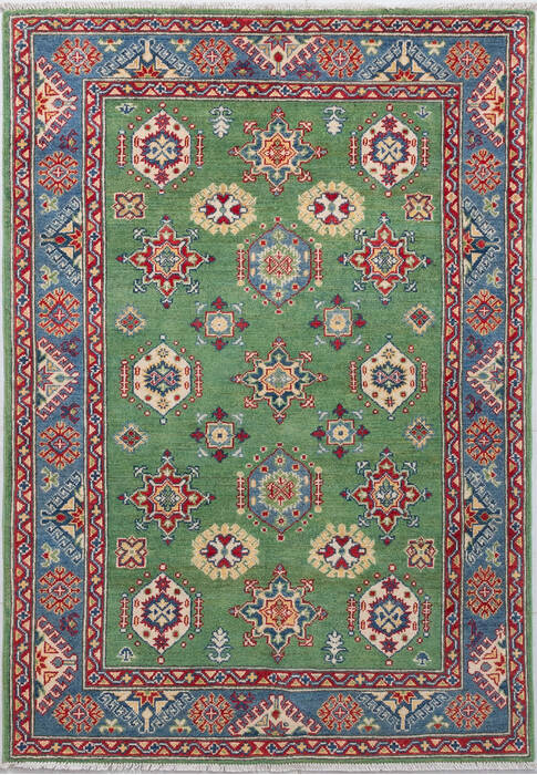 Kazak Green Hand Knotted 40 X 58 Area Rug 700-157725 Image 0