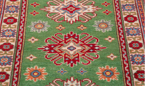 Kazak Green Runner Hand Knotted 210 X 62 Area Rug 700-157726 Image 5