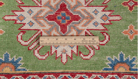 Kazak Green Runner Hand Knotted 210 X 62 Area Rug 700-157726 Image 8