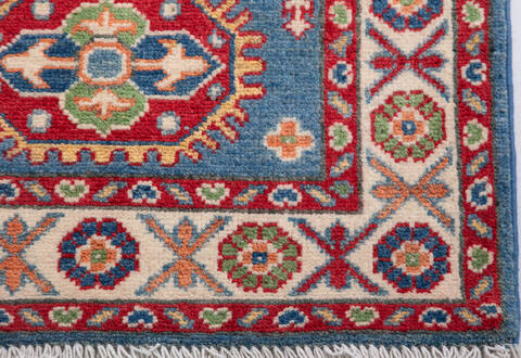 Kazak Blue Runner Hand Knotted 21 X 59 Area Rug 700-157727 Image 4