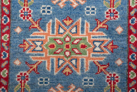 Kazak Blue Runner Hand Knotted 21 X 59 Area Rug 700-157727 Image 6
