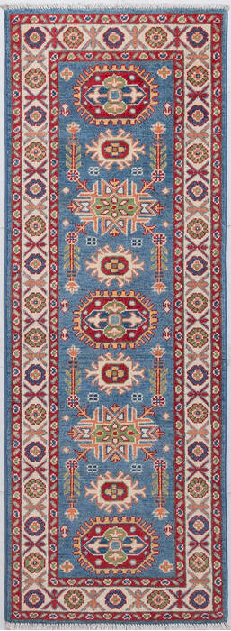 Kazak Blue Runner Hand Knotted 21 X 59 Area Rug 700-157727 Image 0