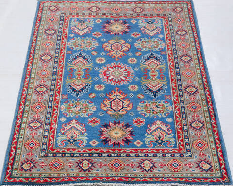 Kazak Blue Hand Knotted 34 X 411 Area Rug 700-157728 Image 1