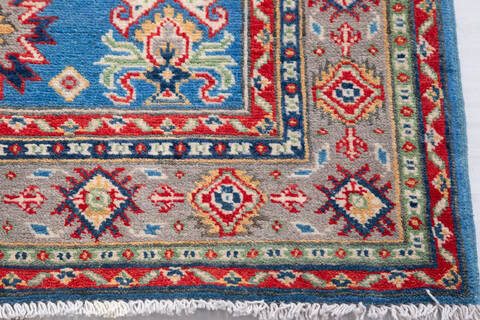 Kazak Blue Hand Knotted 34 X 411 Area Rug 700-157728 Image 4