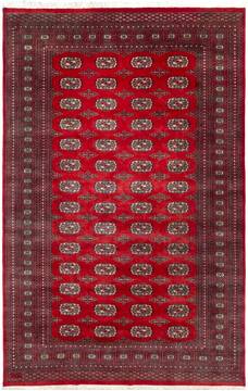 Pakistani Bokhara Red Rectangle 7x10 ft Wool Carpet 157729