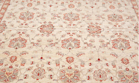 Chobi Beige Hand Knotted 68 X 84  Area Rug 700-157730 Image 5