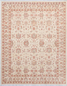 Chobi Beige Hand Knotted 6'8" X 8'4"  Area Rug 700-157730