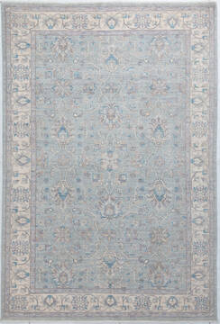 Chobi Light Gray Hand Knotted 6'2" X 9'2"  Area Rug 700-157731