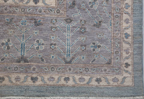 Chobi Light Gray Hand Knotted 100 X 1310 Area Rug 700-157732 Image 4