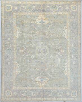 Afghan Chobi Green Rectangle 8x10 ft Wool Carpet 157733