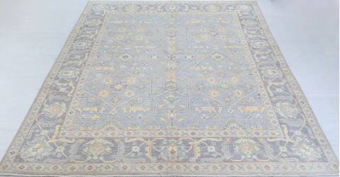 Chobi Light Blue Hand Knotted 82 X 99 Area Rug 700-157734 Image 1