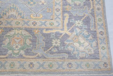 Chobi Light Blue Hand Knotted 82 X 99 Area Rug 700-157734 Image 3
