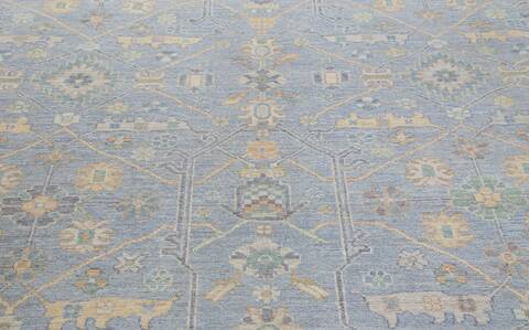 Chobi Light Blue Hand Knotted 82 X 99 Area Rug 700-157734 Image 5