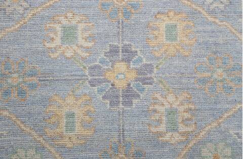 Chobi Light Blue Hand Knotted 82 X 99 Area Rug 700-157734 Image 6