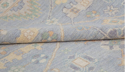 Chobi Light Blue Hand Knotted 82 X 99 Area Rug 700-157734 Image 7