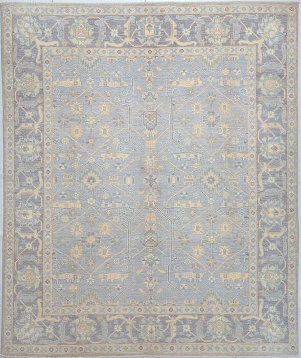 Chobi Light Blue Hand Knotted 82 X 99 Area Rug 700-157734 Image 0