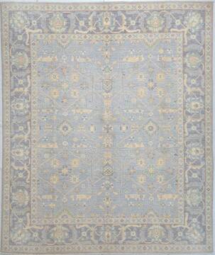 Chobi Light Blue Hand Knotted 8'2" X 9'9"  Area Rug 700-157734