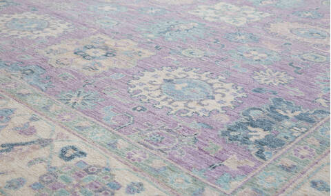 Chobi Purple Hand Knotted 711 X 100 Area Rug 700-157735 Image 3