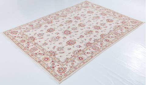Chobi Beige Hand Knotted 59 X 81  Area Rug 700-157736 Image 2