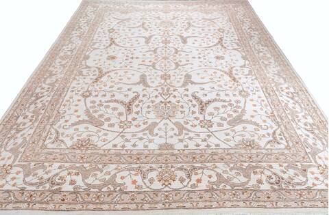 Chobi Beige Hand Knotted 121 X 153 Area Rug 700-157739 Image 1