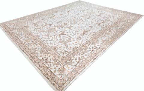Chobi Beige Hand Knotted 121 X 153 Area Rug 700-157739 Image 2